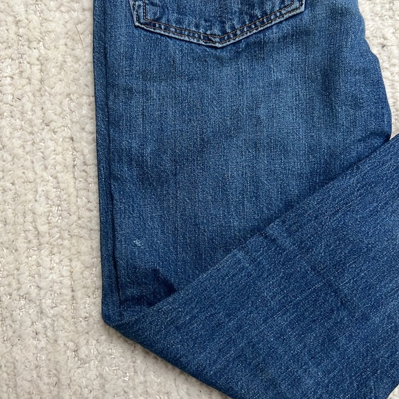 RE/DONE Originals High Rise Rigid Crop in Dark Wash jeans raw hem size 26 - Picture 5 of 7